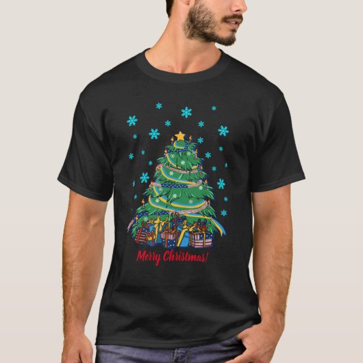 Amerikanischer ukrainischer Weihnachtsbaum T-Shirt (Vorderseite)