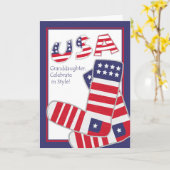 Amerikanischer Unabhängigkeitstag für Enkelin, Karte (Gelbe Blume)