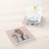 Amerikanischer Unabhängigkeitstag Glasuntersetzer (Schrägansicht)