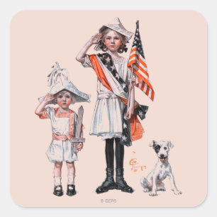 Amerikanischer Unabhängigkeitstag Quadratischer Aufkleber