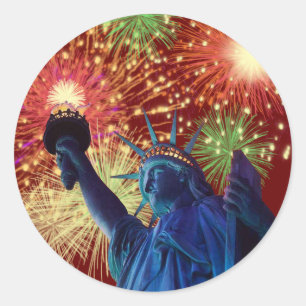Amerikanischer Unabhängigkeitstag! Runder Aufkleber