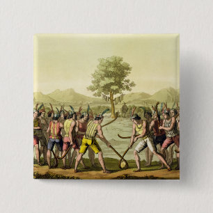 Amerikanischer Ureinwohner, der Ciueca, Chilen, Button