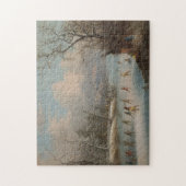 Amerikanischer Ureinwohner, der Lacrosse auf dem Puzzle (Vertikal)