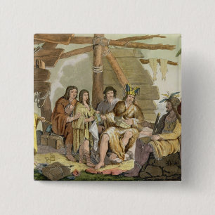 Amerikanischer Ureinwohner, der mit La Perouse in Button