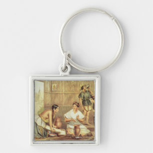 Amerikanischer Ureinwohner, der Tortillas Schlüsselanhänger