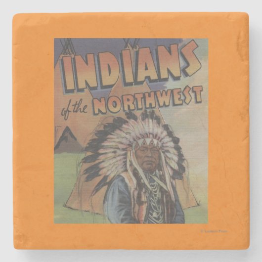 Amerikanischer Ureinwohner des Nordwestens - Steinuntersetzer (Vorderseite)