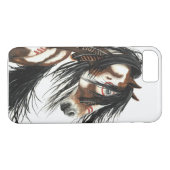 Amerikanischer Ureinwohner gemalter PferdiPhone 7 Case-Mate iPhone Hülle (Rückseite (Horizontal))