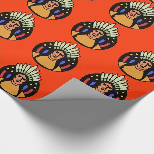 Amerikanischer Ureinwohner Geschenkpapier (Ecke)