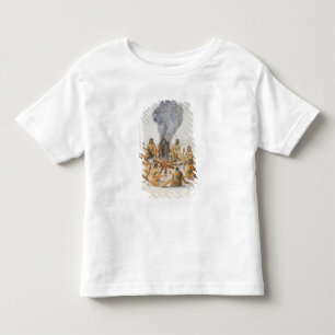 Amerikanischer Ureinwohner ringsum ein Feuer Kleinkind T-shirt