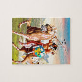 Amerikanischer Ureinwohner tapfer auf Pferd Puzzle (Horizontal)