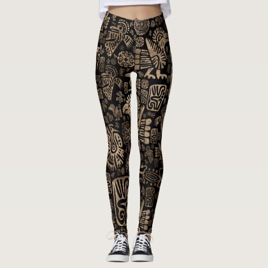 Amerikanischer Ureinwohner verziert Leggings (Vorderseite)