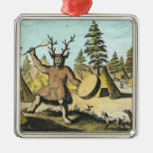 Amerikanischer UreinwohnerShaman Silbernes Ornament (Vorne)