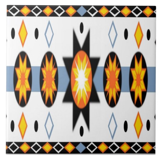 Amerikanischer Ureinwohnersun-Musterfliese Fliese (Vorderseite)