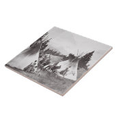 Amerikanischer Ureinwohnerteepee-Lager, Montana, Fliese (Seite)