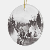 Amerikanischer Ureinwohnerteepee-Lager, Montana, Keramikornament (Links)