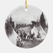 Amerikanischer Ureinwohnerteepee-Lager, Montana, Keramikornament (Hinten)