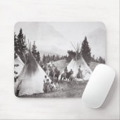 Amerikanischer Ureinwohnerteepee-Lager, Montana, Mousepad (Mit Mouse)