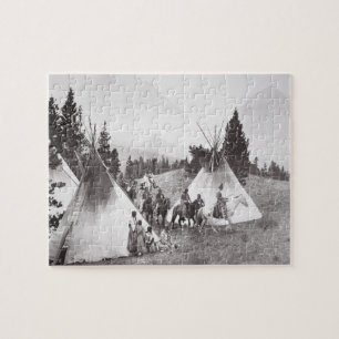 Amerikanischer Ureinwohnerteepee-Lager, Montana, Puzzle