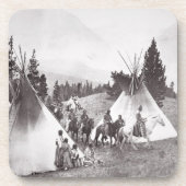 Amerikanischer Ureinwohnerteepee-Lager, Montana, Untersetzer (Vorderseite)