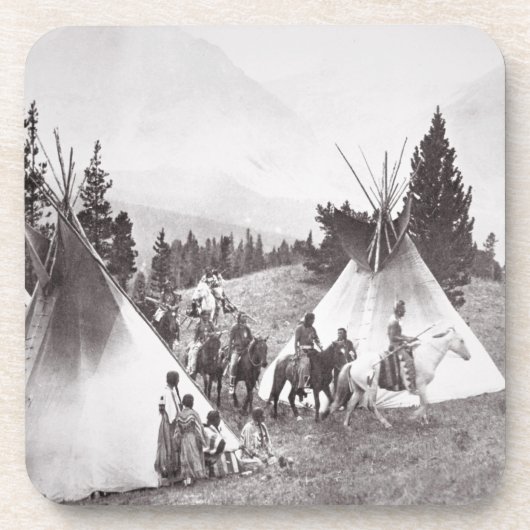 Amerikanischer Ureinwohnerteepee-Lager, Montana, Untersetzer (Vorderseite)