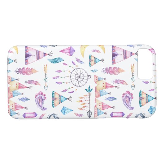 Amerikanischer UreinwohnerTeepees Dreamcatchers Case-Mate iPhone Hülle (Rückseite (Horizontal))