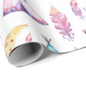 Amerikanischer UreinwohnerTeepees Dreamcatchers Geschenkpapier (Rolleneckpunkt)