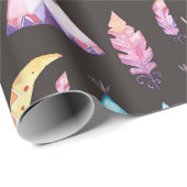 Amerikanischer UreinwohnerTeepees Dreamcatchers Geschenkpapier (Rolleneckpunkt)