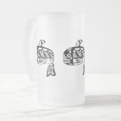 Amerikanischer Ureinwohnertlingit-Wal Mattglas Bierglas (Vorderseite Links)