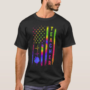Amerikanischer US-Flagge-Lehrer unterrichtet Tie D T-Shirt