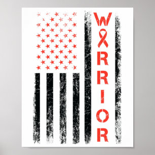 Amerikanischer USA-Flaggen-Krieger - Herzkrankheit Poster