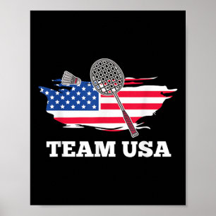 Amerikanischer USA-Team-Shuttle-Racket-Badminton-S Poster