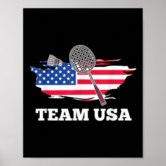 Amerikanischer USA-Team-Shuttle-Racket-Badminton-S Poster (Vorne)