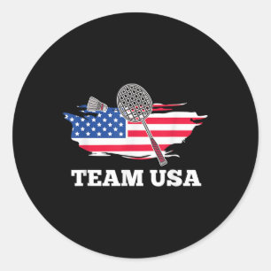 Amerikanischer USA-Team-Shuttle-Racket-Badminton-S Runder Aufkleber