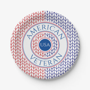 AMERIKANISCHER VETERAN 7" Runder Paper Teller