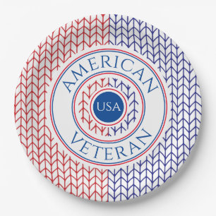 AMERIKANISCHER VETERAN 9" Runder Paper Teller
