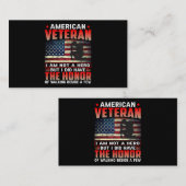 Amerikanischer Veteran Die Ehre 38 Visitenkarte (Vorne/Hinten)