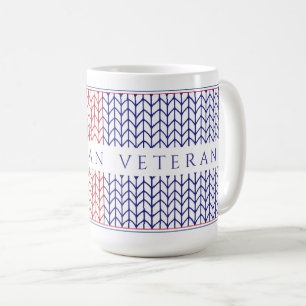 "AMERIKANISCHER VETERAN" Hoher Weißer Becher Kaffeetasse