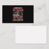 Amerikanischer Veteran, ich bin kein Held Visitenkarte (Vorne/Hinten)