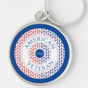 AMERIKANISCHER VETERAN Premium Runder Schlüsselanh Schlüsselanhänger