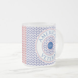 AMERIKANISCHER VETERANE Frosted Glass Becher Mattglastasse
