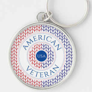 AMERIKANISCHER VETERANE Premium-Rundschlüsselanhän Schlüsselanhänger