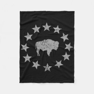 Amerikanischer Vintage Büffel Silhouette Love Biso Fleecedecke