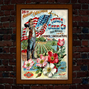 Amerikanischer Vintage-Samenkatalog Werbung Poster
