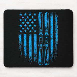 Amerikanischer Vintage-Skisport Ski Winter Berg US Mousepad