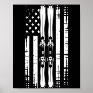 Amerikanischer Vintage-Skisport Ski Winter Berg US Poster