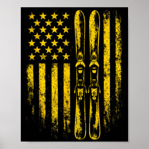 Amerikanischer Vintage-Skisport Ski Winter Berg US Poster