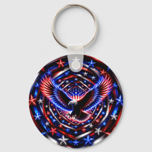 Amerikanischer Visionsspiral – Patriotischer Adler Schlüsselanhänger
