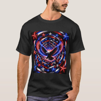Amerikanischer Visionsspiral – Patriotischer Adler T-Shirt