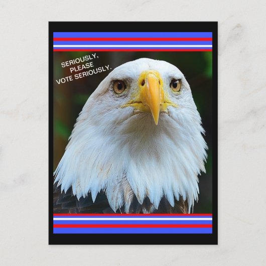 Amerikanischer Wahlhelfer Adler Bitte wählen Sie e Postkarte (Vorderseite)