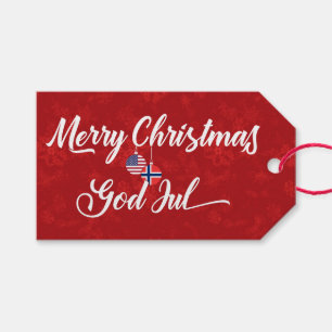 Amerikanischer Weihnachtsgeschenk-Tags in zweispra Geschenkanhänger